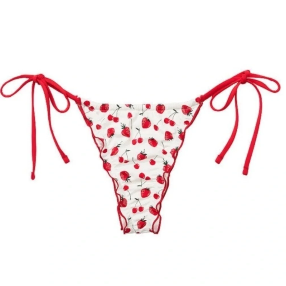 New! Frankie’s Bikinis x PINK Reign Bikini Bottom in Summer Berries 3728
